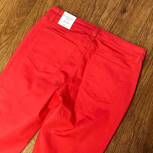 Talbots Pink / Red Pedal Pusher Jeans Size 8 Petite - Picture 8 of 12